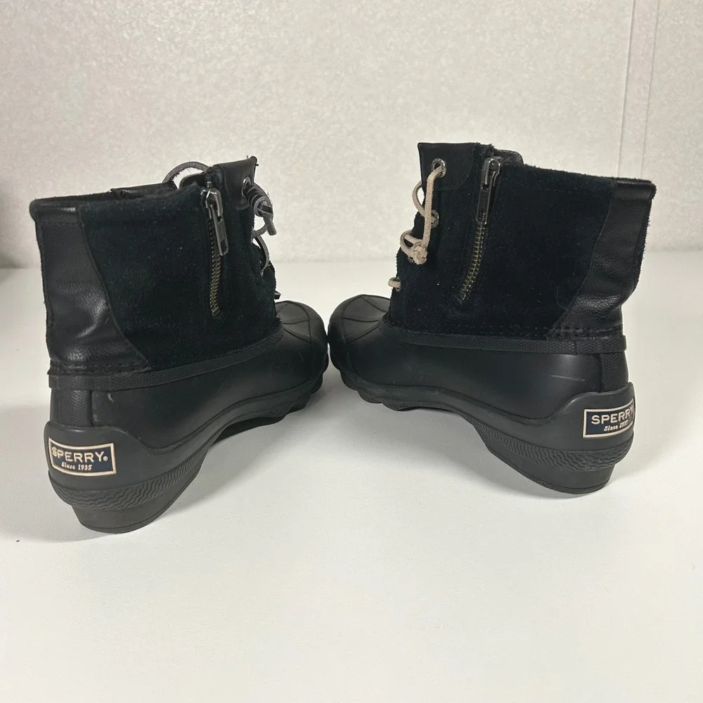 Sperry Women's US 5 Syren Gulf Duck Boots black‎ suede leather laces ankle boots